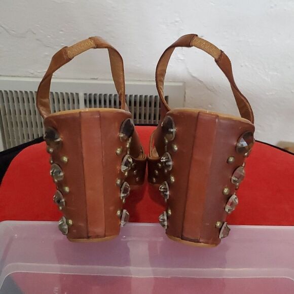 Rare Y2K Nike Air G Series Studded Wedge Shoes in Brown Size 7 - Picture 4 of 12